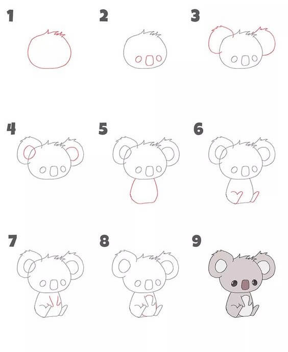 Jak Narysować Koala śpiący