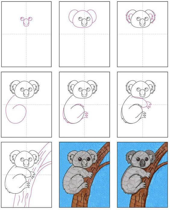 Jak Narysować Koala w cieniu