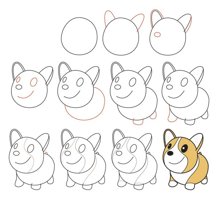 Jak Narysować Krótki corgi