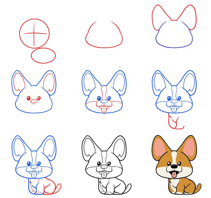 Jak Narysować Maślany corgi