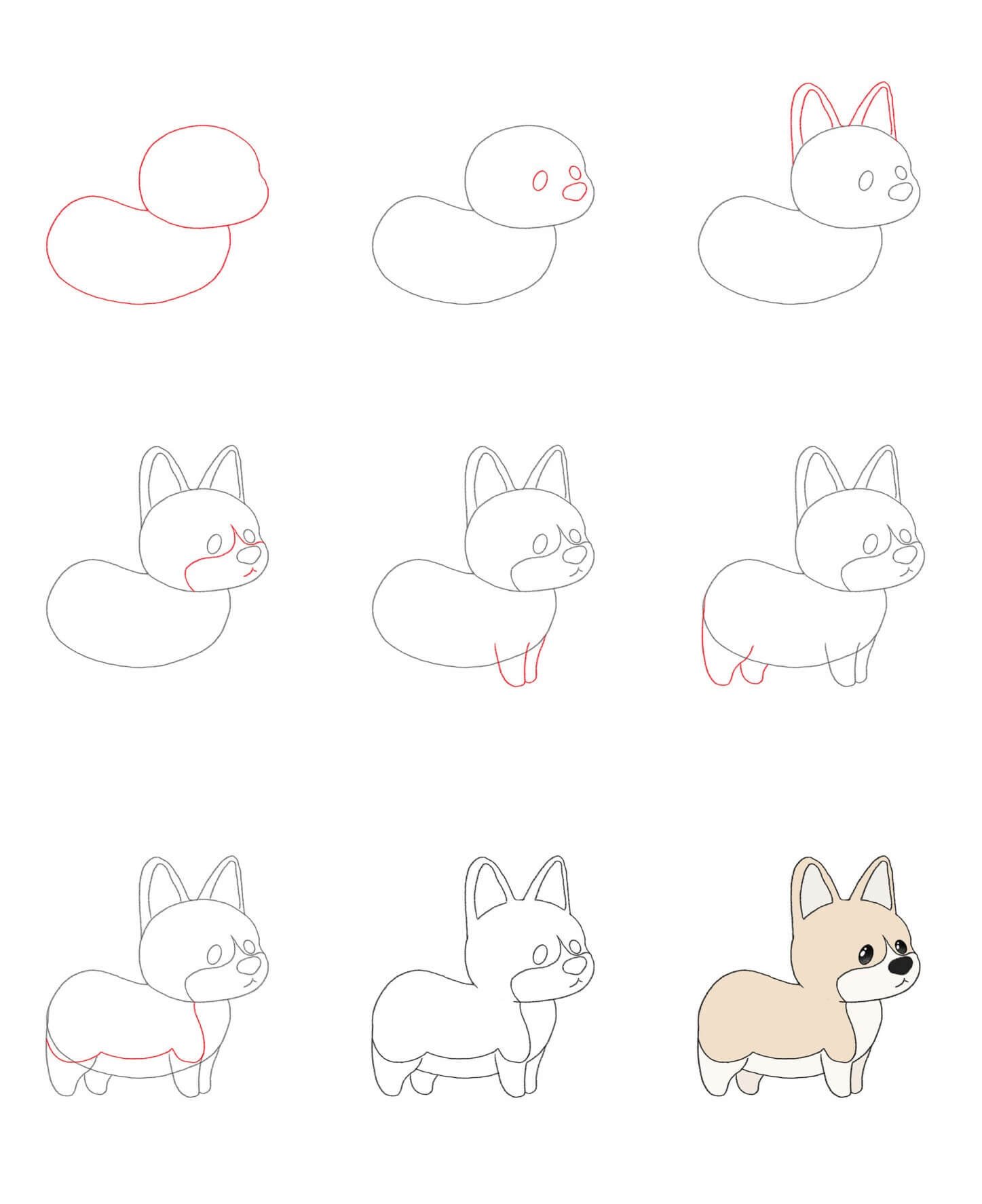 Jak Narysować Miły corgi
