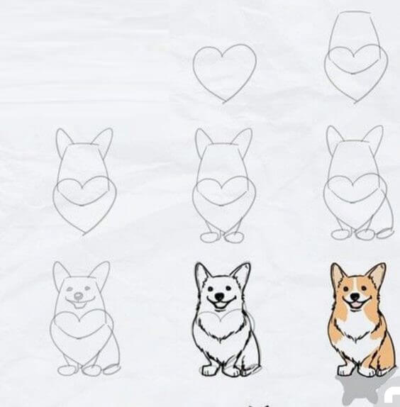 Jak Narysować Słodki corgi