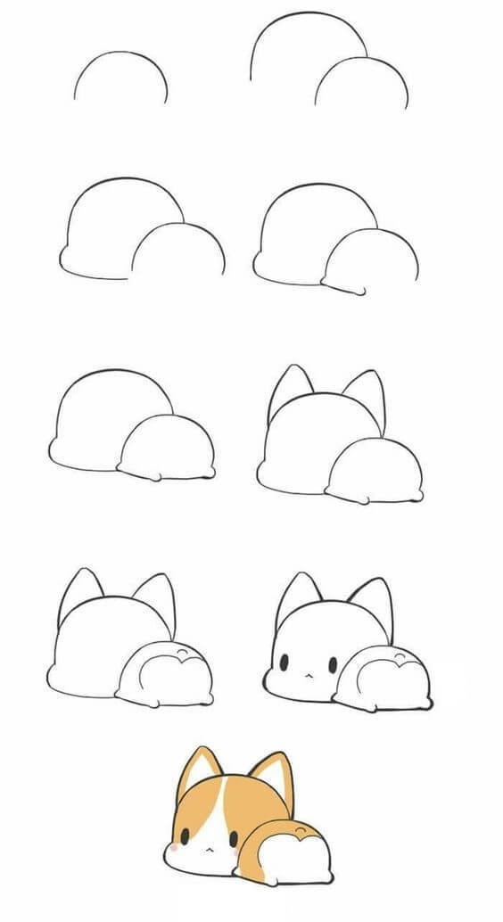 Jak Narysować Spokojny corgi