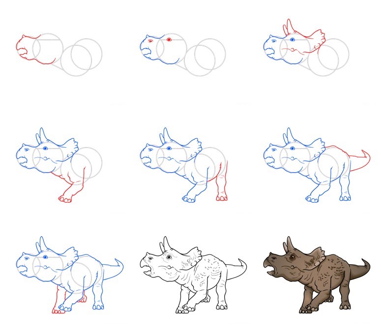 Jak Narysować Triceratops na pradawnej ziemi