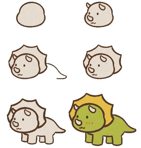 Jak Narysować Triceratops na skałach