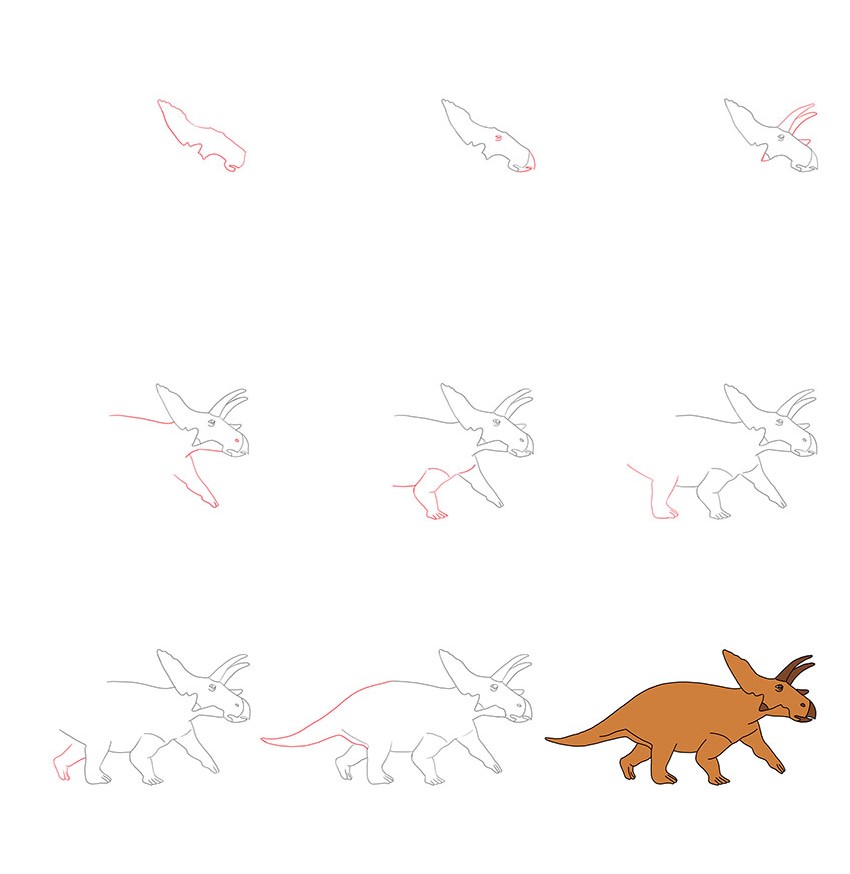 Jak Narysować Triceratops nad brzegiem