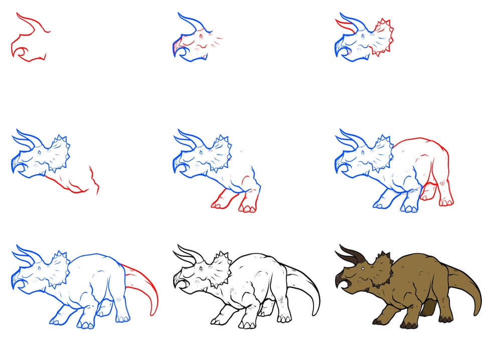 Jak Narysować Triceratops o świcie