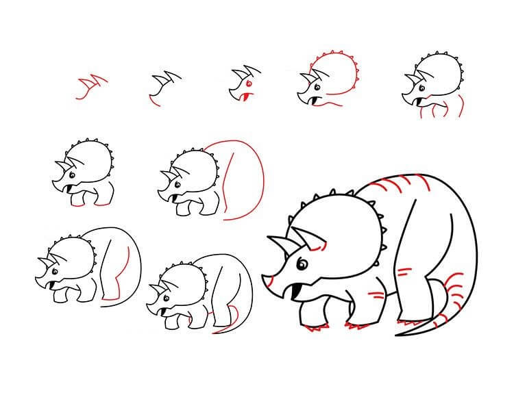 Jak Narysować Triceratops pod drzewem