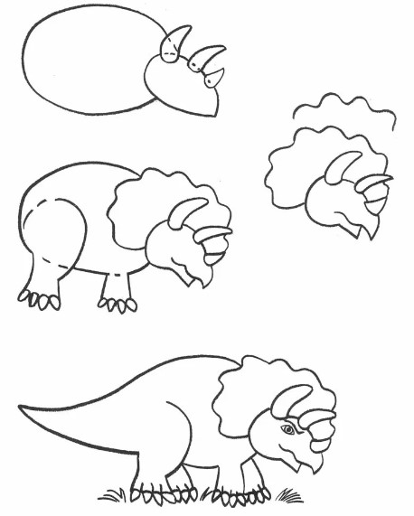 Jak Narysować Triceratops w cieniu drzew