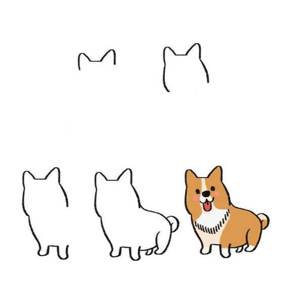 Jak Narysować Wesoły corgi
